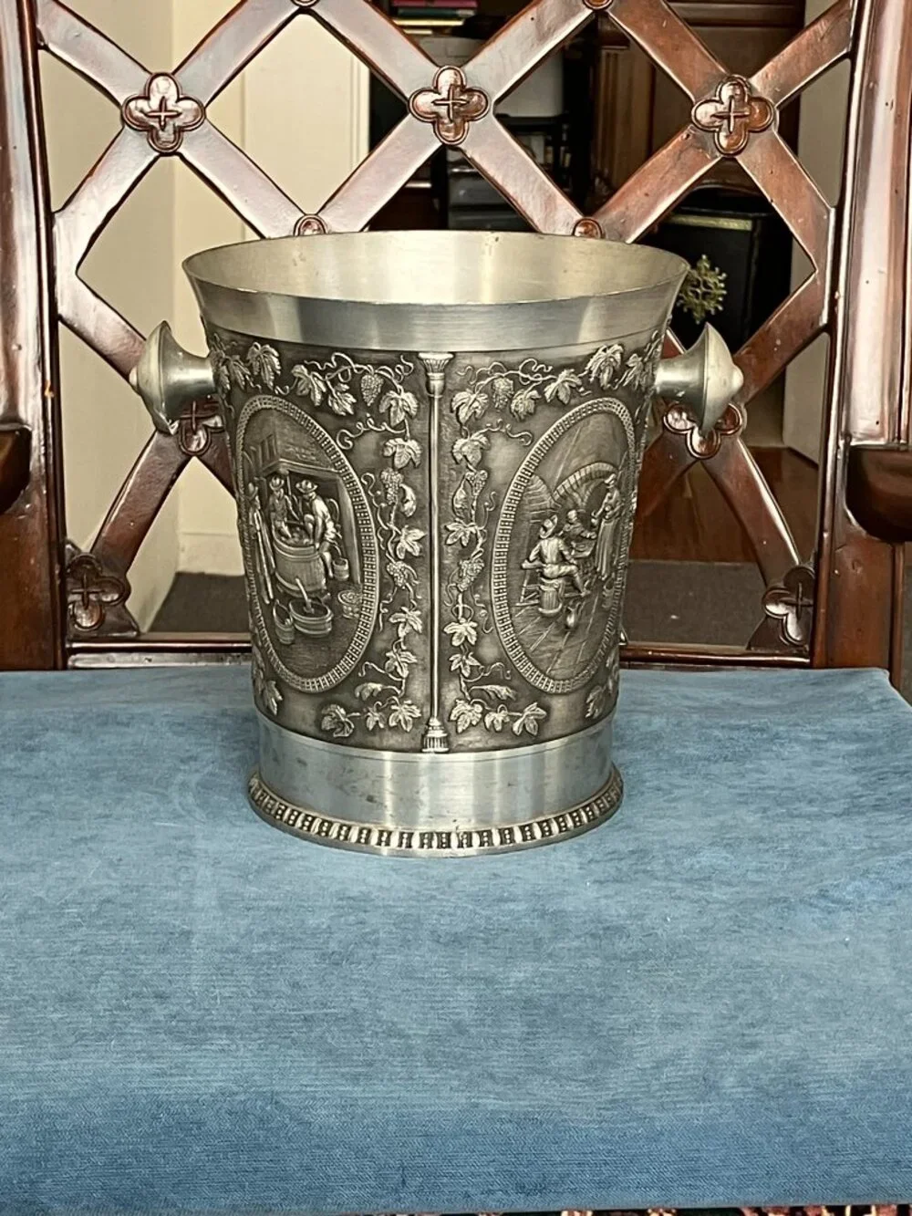 Artina SKS Carved Pewter Champagne Ice Bucket Weinlese – USED, Good Condition